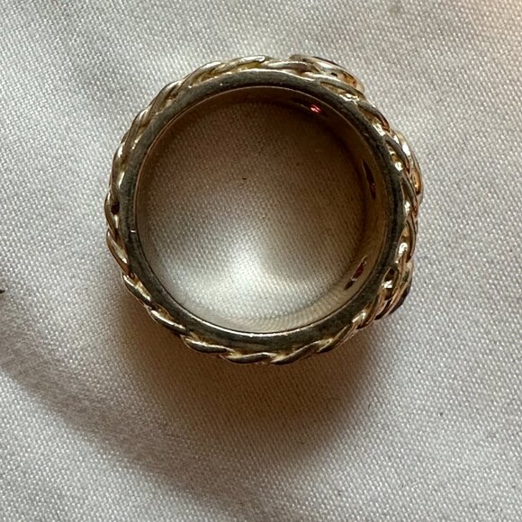 Vintage Art Deco Ornate Solid Stunning Statement Ring 925 Amethyst Citrine - Picture 14 of 16